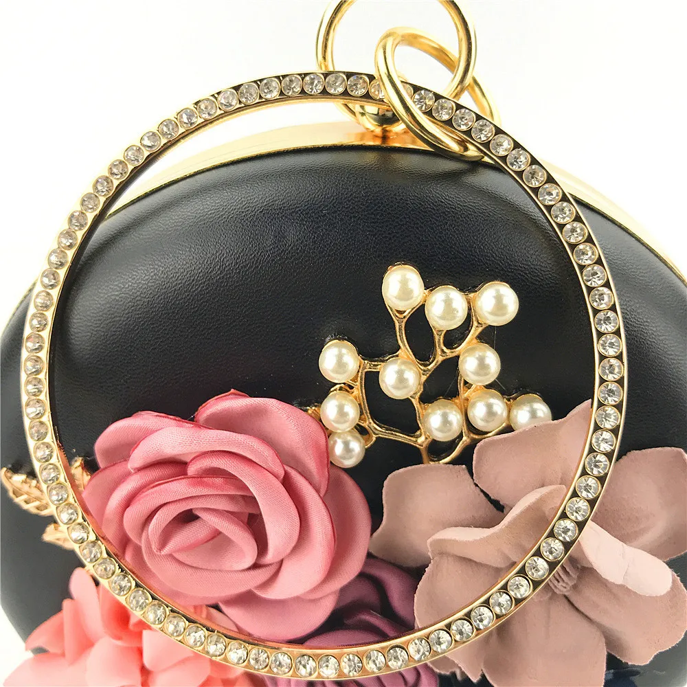 Дамская вечерняя сумочка с кристаллами женские клатчи с цветами вечерние ручные сумки Свадебный клатч кошелек Minaudiere# g2