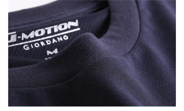 Giordano мужская быстросохнущая спортивная футболка с вышивкой на груди, есть несколько цветовых оттенков