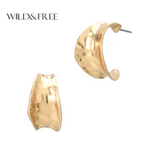 Дикие и свободные Модные Панк Сплав геометрические женские серьги-гвоздики металлические серьги с изгибом Bijoux Винтажные Ювелирные украшения Прямая поставка