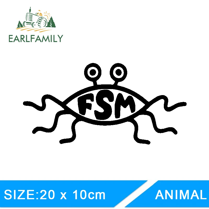 

EARLFAMILY 20cm x 10cm Car Styling Flying Spaghetti Monster FSM Decal car window bumper truck Decal Vinyl Car Sticker Graphics