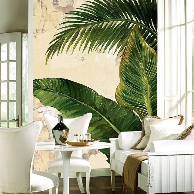 Wallpaper Modern Tropical Palm Banana Leaf Photo Wall Mural Wallpaper Modern Tropical Palm Banana Leaf Photo Wall Mural Living Room Hotel Entrance Backdrop