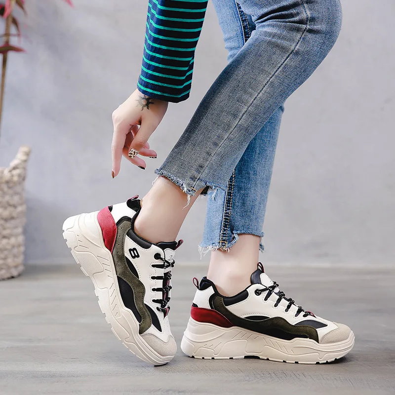 

Net red fashion old shoes women 2019 new spring Korean ulzzang Harajuku wild sports shoes super fire