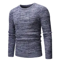 Womail 2018 для мужчин с длинным рукавом зима О-образным вырезом повседневное эластичный Топ блузка вязаный свитер Мода Мужской свитер M301129