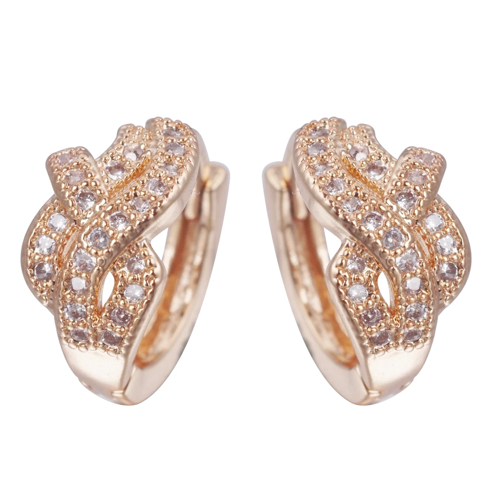 Yunkingdom Необычные стильные массивные серьги, круглые Кристальные серьги-кольца из розового золота для женщин, маленькие обручи