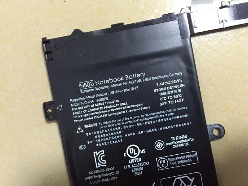   7.4 Ʈ 28WH  Ʈ ͸ NB02 TPN-Q128 11-h000 11-h100 x2 PC ø HSTNN-YB5K