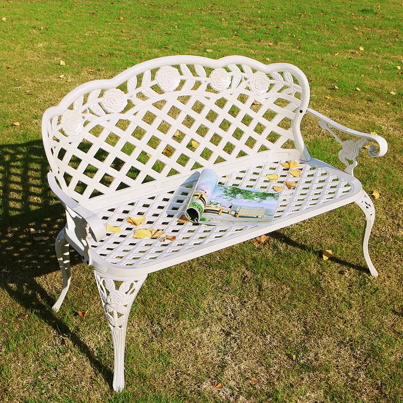 Park outdoor leisure cast aluminum garden long bench chair terrace garden lover seat chair balcony double seat long chair Park outdoor leisure cast aluminum garden long bench chair terrace garden lover seat chair balcony double seat long chair