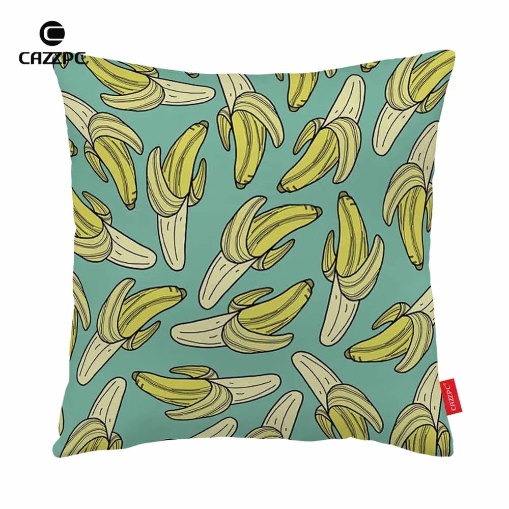 Seamless Half Stripped Delicious Banana Print Car Decorative Pillowcase
