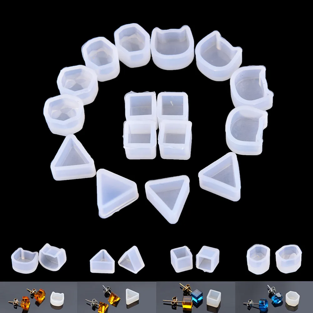 JETTING 2Pcs Multi Design Women Clear Silicone Mold For Making Jewelry Earrings DIY Mold Resin Casting resin molds for jewelry