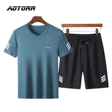 Модная Повседневная брендовая футболка для тренажерного зала, фитнес-мужской комплект, летний спортивный костюм, мужская спортивная одежда, мужской топ из 2 предметов, короткий комплект, мужские спортивные костюмы 5XL