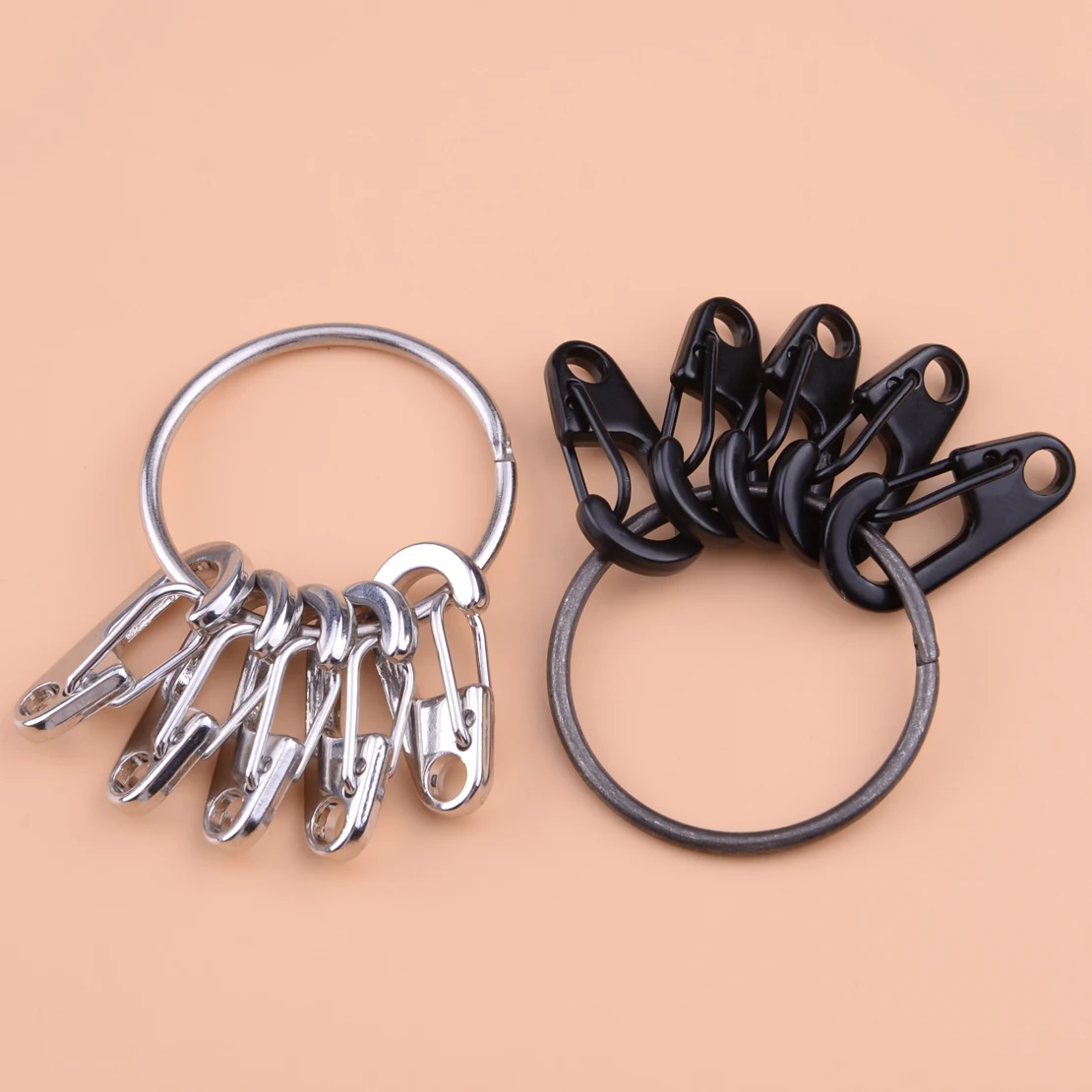 5pcs Carabiner Mini D Ring Clip Hook Buckle & 1 ring Key Chain Outdoor