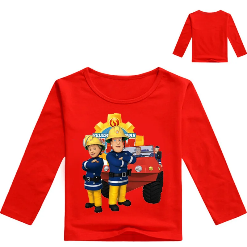 Children Costume Cosplay Clothes Kids Brandweerman Sam Full Sleeve