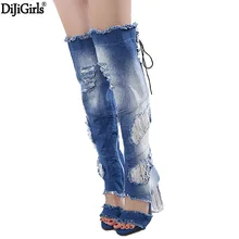 Women Shoes Denim Jeans 2017 High Heel Summer Ankle Boots Sexy Knee High Gladiator Sandals Fashion Transparent Heel Denim Shoes Women Shoes Denim Jeans 2017 High Heel Summer Ankle Boots Sexy Knee High Gladiator Sandals Fashion Transparent Heel Denim Shoes