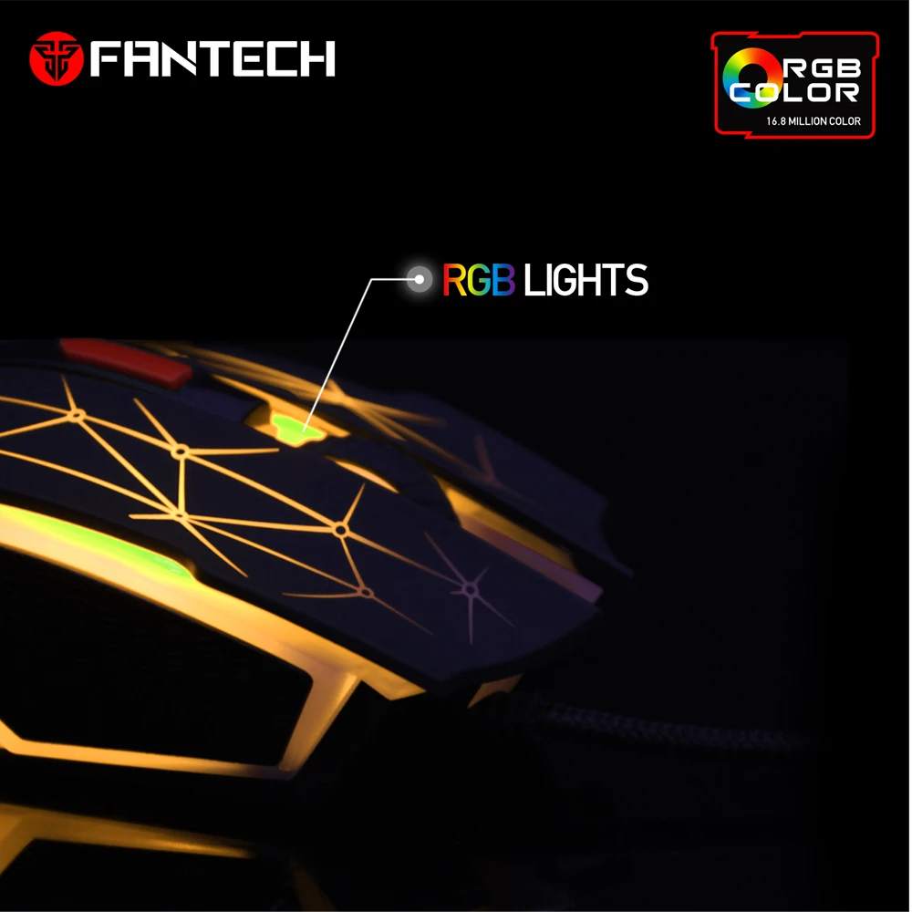 FANTECH X7 макро RGB мышь 4800 dpi оптическая 6D Проводная игровая мышь USB Pro геймерская компьютерная эргономичная мышь