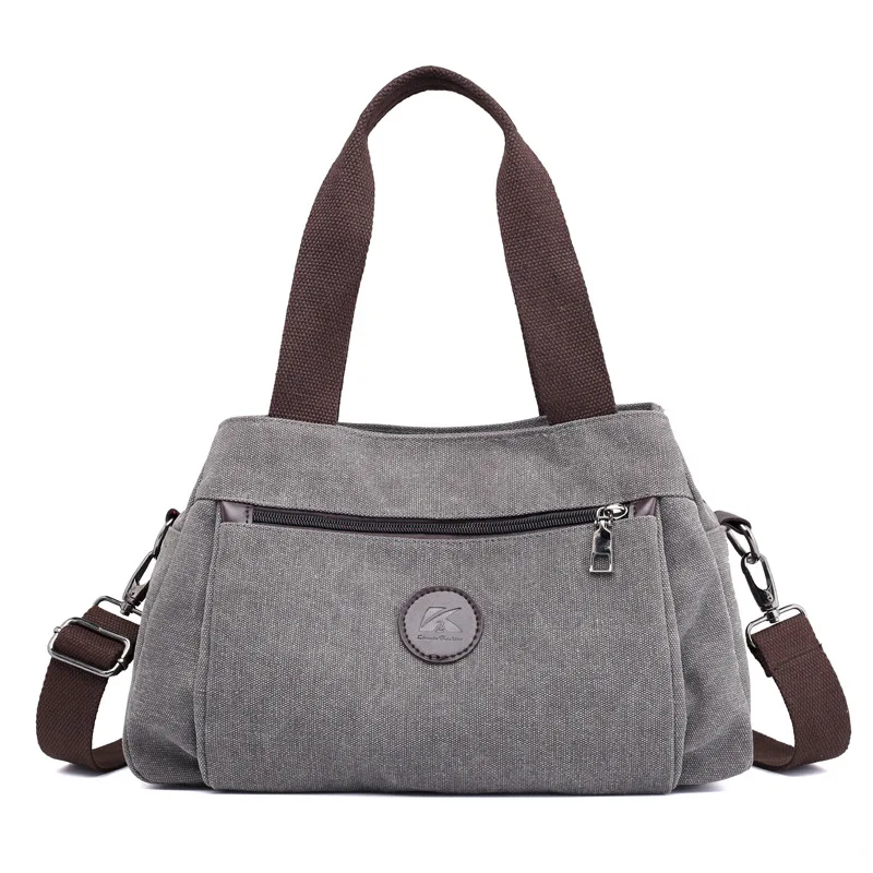 

2018 Women's Canvas Handbags Female Hobos Single Shoulder Bags Ladies Totes Bolsas Woman Crossbody Vintage Solid Multi-pocket