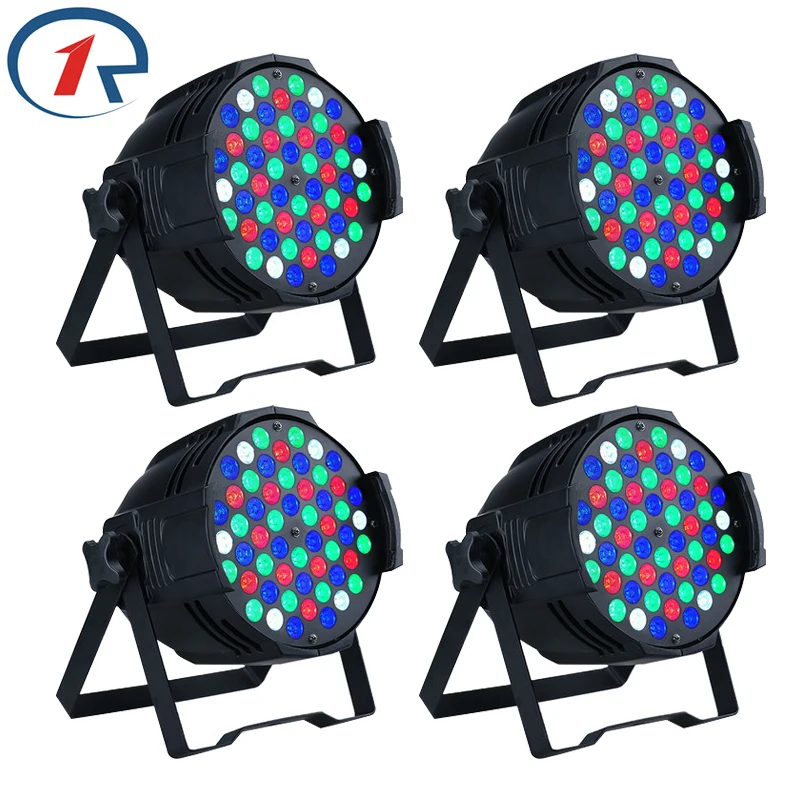 ZjRight 4pc/lot 30W 4 in 1 RGBW 54 LED Par lights DMX512 profession stage lighting party Disco