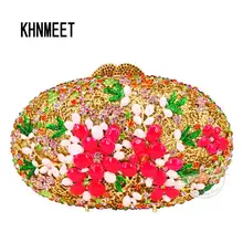 Овальный Золотой капель масла цветок сцепления Вечерняя сумочка; BS010 Для женщин Роскошные С кристалалми и стразами Diamante дизайнер вечерняя сумочка; BS010 Сумки sc520