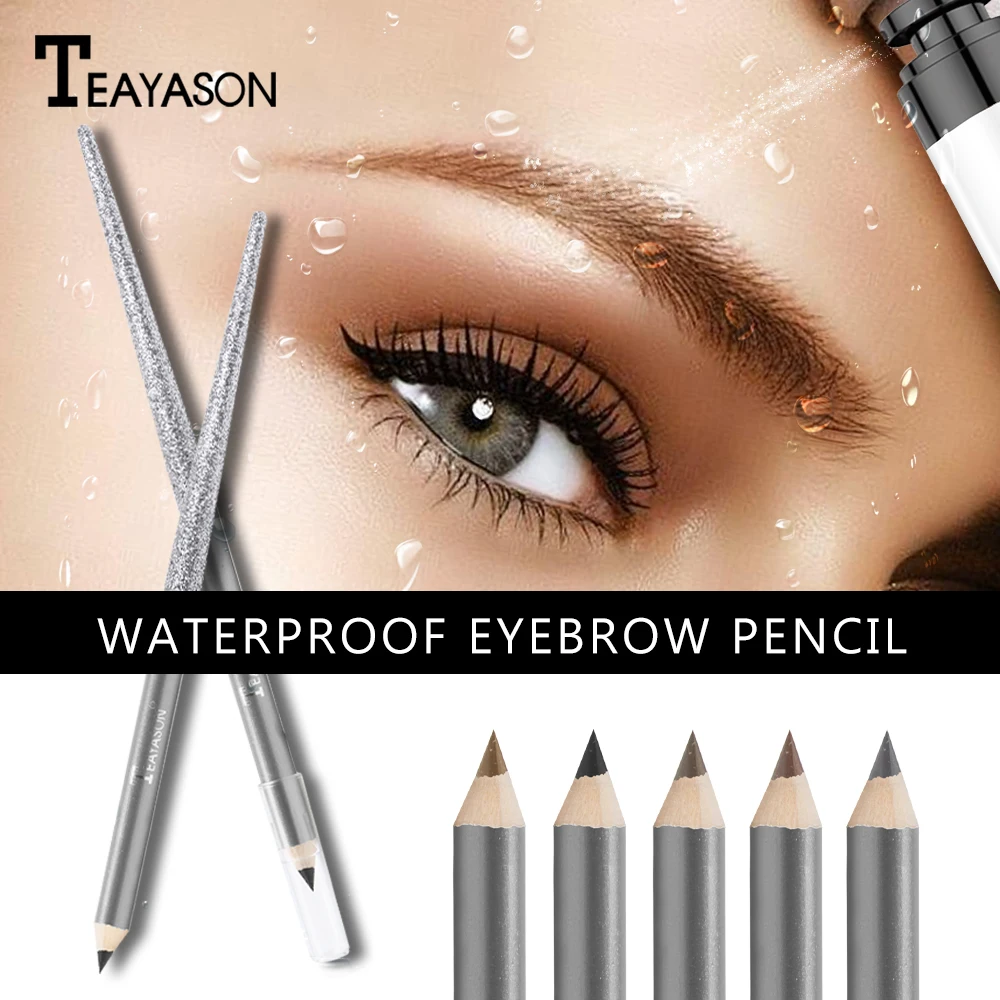 

Teayason diamond glitter eyebrow pencil single color long lasting waterproof coffee black grey eyebrow tattoo pen AM066