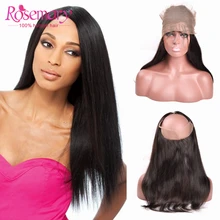 7A Brazilian Straight Frontal 360 Frontal Band 360 Lace Virgin Hair Ear to Ear Lace Frontal Full Lace 22*4*2 360 Handmade