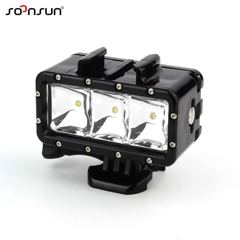 SOONSUN Подводная Водонепроницаемая светодиодная лампа для дайвинга GoPro Hero 9 8 7 6 5 4 DJI
