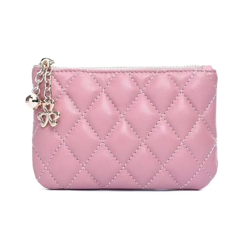 

Hot sale fashion lambskin vintage diamond lattice zipper coin wallet mini business card zero purse zip pouch free shipping