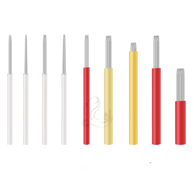 

50pcs/Set Disposable 3 5 7 RL Permanent Mixed Makeup Eyebrow Tattoo Needles Magnum Perfect For Tattoo Eyebrow Pen Machine Tools