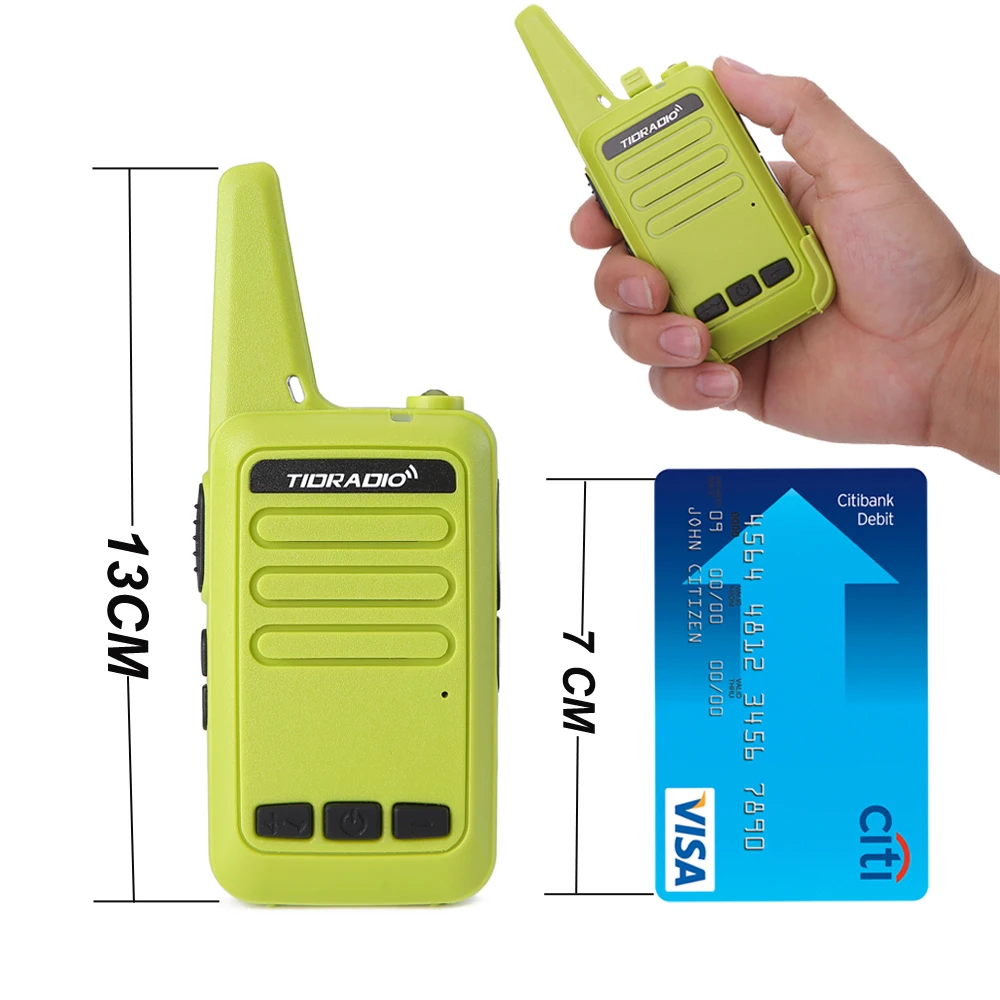 2 шт/комплект зеленый Мини Walkie Talkie для детей TD M9 Портативный CB радио TIDRADIO рация