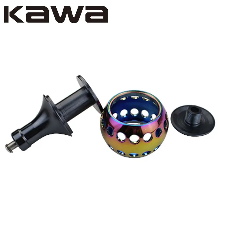 Kawa Fishing Reel Handle Knob Alloy Material Include Bearings Spinning 800-3000 Type Rainbow Color Reel Handle Accessory DIY
