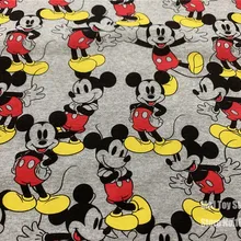 168*50 см, эластичная трикотажная хлопковая ткань с Микки-звездой для шитья, Лоскутная Ткань для маленьких девочек и мальчиков, текстильная юбка, подушка для коляски