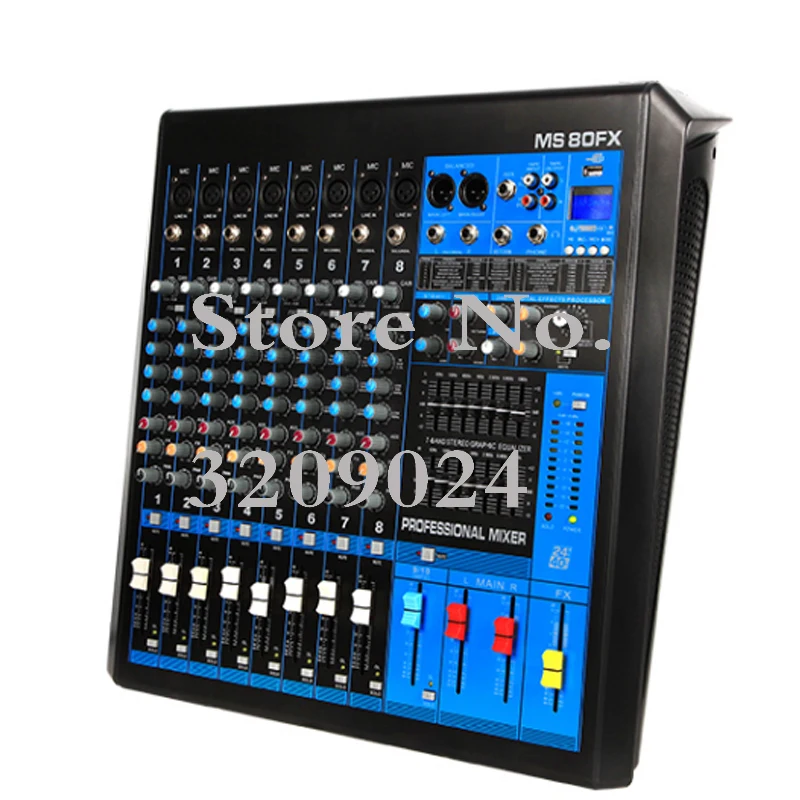 8 Channels Mixer Digital Effects Double Equalizer