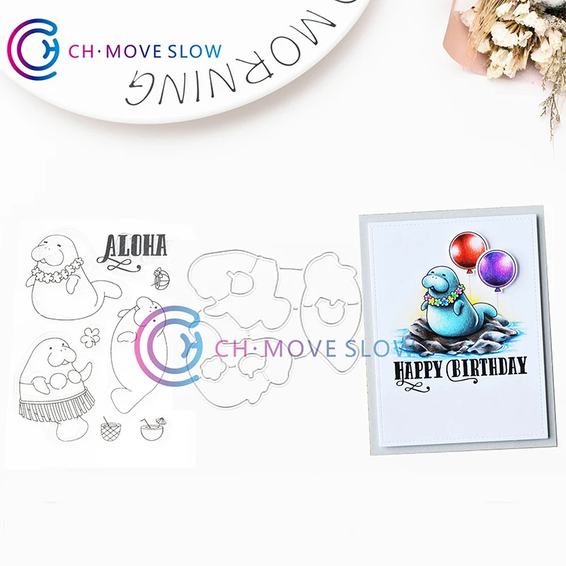 

CH Manatees Metal Cutting Dies Stencils for DIY Scrapbooking/photo album Decorative Embossing DIY Paper Cards Making