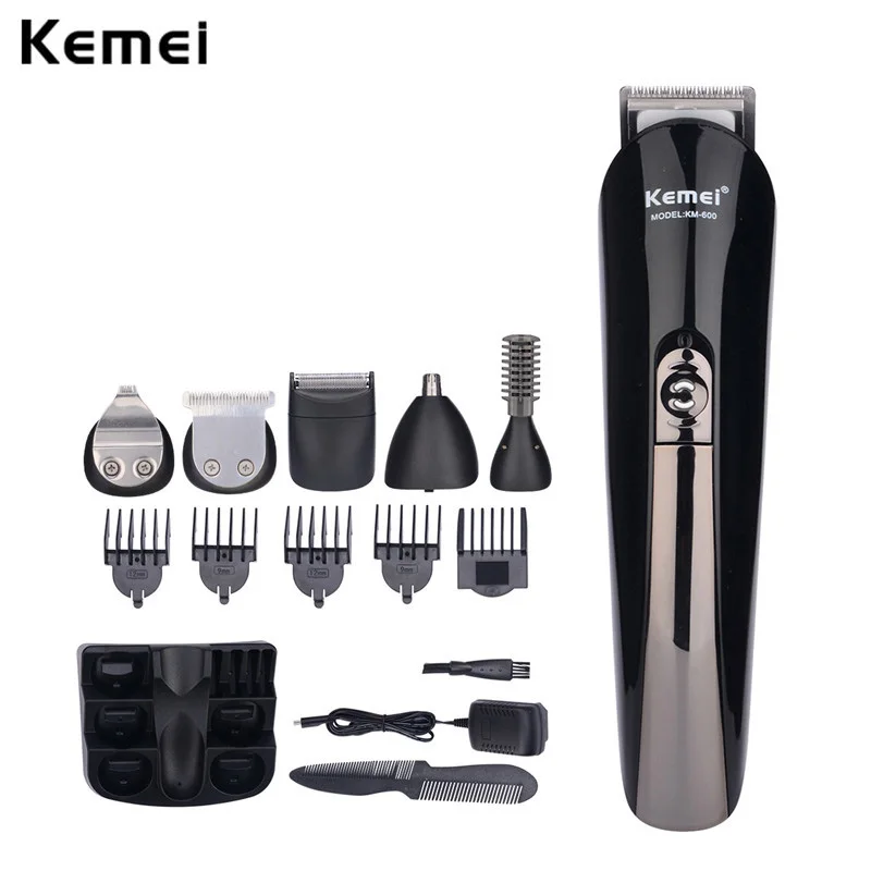 Kemei 6 в 1 Многофункциональный триммер для волос профессиональная машинка для стрижки волос мужская электробритва триммер для бороды станок для бритья