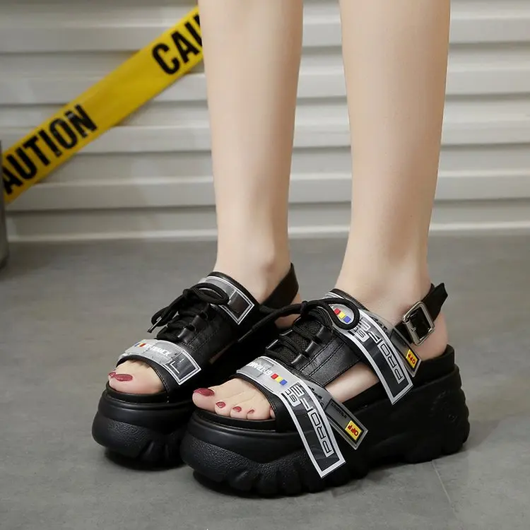 Women Chunky Sandals Fashion Platform Sandals Wedge Thick Bottom Casual Girl Shoes Student Fashion Beach Shoes Chaussures Femme