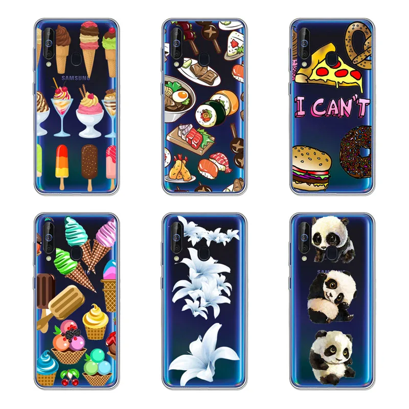 Samsung Galaxy A60 Case,Silicon Black Painting flower Soft TPU Back Cover for Galaxy A60 SM-A606F A606F/DS protect Phone cases