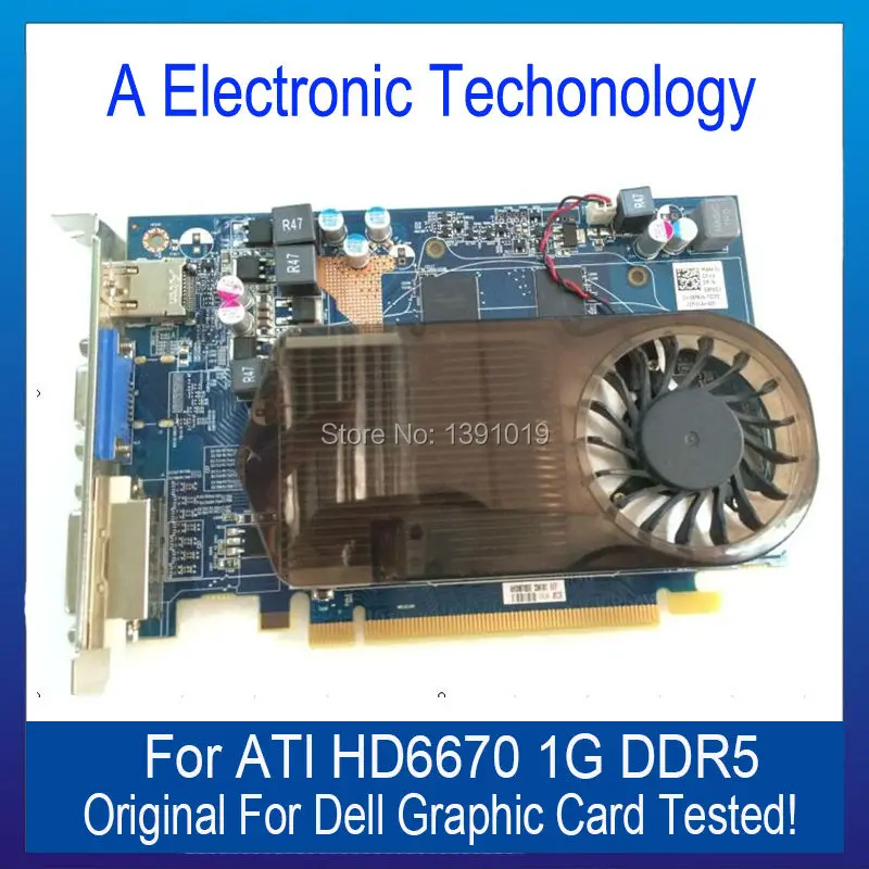 Original Genuine 1GB 1024MB HD6670 DDR5 Game Graphic Card For DELL AIT Display Video Card GPU Replacement Tested Working