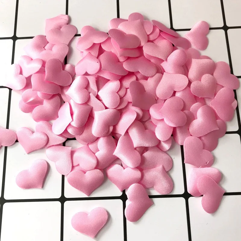 100 шт. 3 5 см DIY сердце свадебные украшения из лепестков Атлас в форме сердца