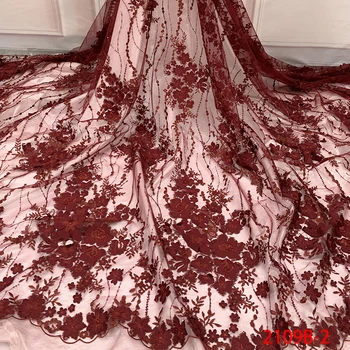 

2019 High Quality Nigeria French Fabric Party Dress Lace Fabric Wholesale For Women QF2109B-2