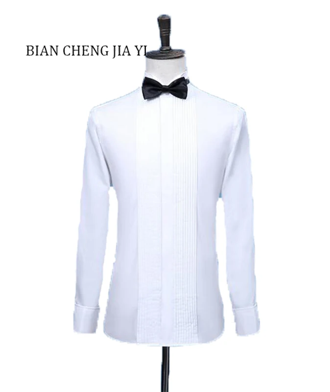 2019 New Fashion Groom Tuxedos Shirts Best Man Groomsmen White or Black Men Wedding Shirts Formal 2