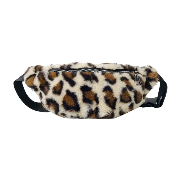 Women Leopard Print Chest bag Fashion Fleece Messenger Bag for Girls Money Phone Pouch Brown Beige Female Bag Chest Pack Wallet