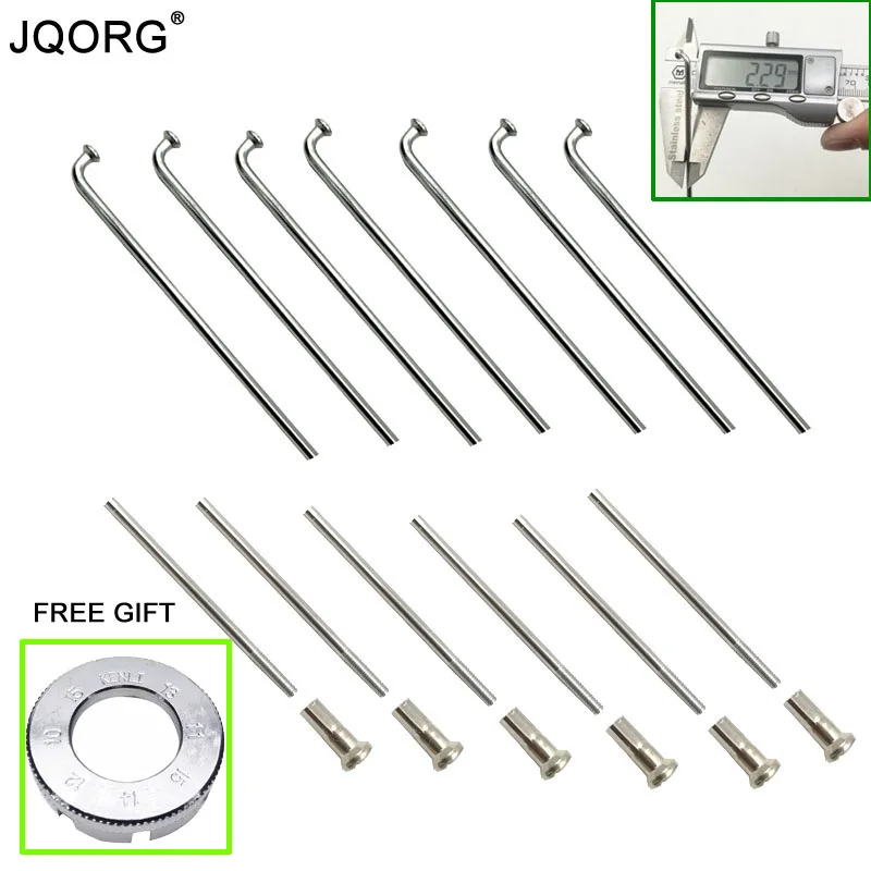 

JQORG Diameter 2.3mm 13G Spoke 304 Stainless Steel Material Electric Bike Kits Spokes Length 60mm-83mm 13K E-bike Wheel Spokes