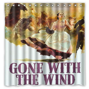 

2016 Hot Sale!Movie Theme_Gone with the wind Background Waterproof Polyester Shower&Bath Curtain( 180X180CM)