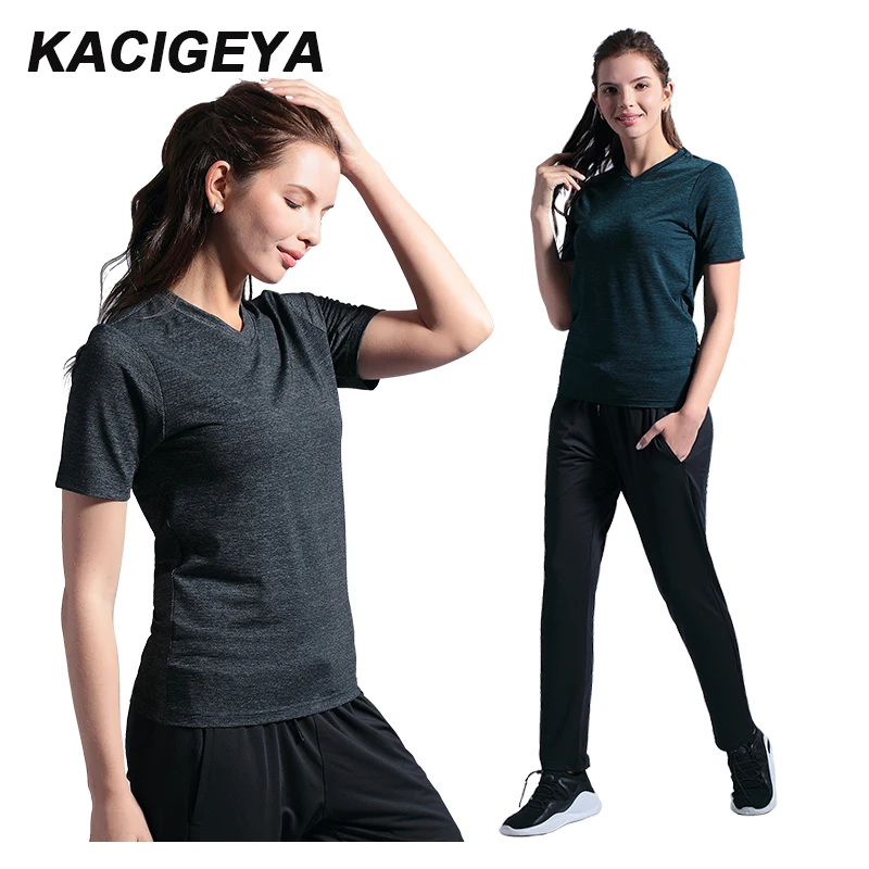 

Quick-Dry Breathable Shirt Women Basketball Running Training Short Sleeves V Neck Women Fitness Tee Yoga Sportshirt jogging