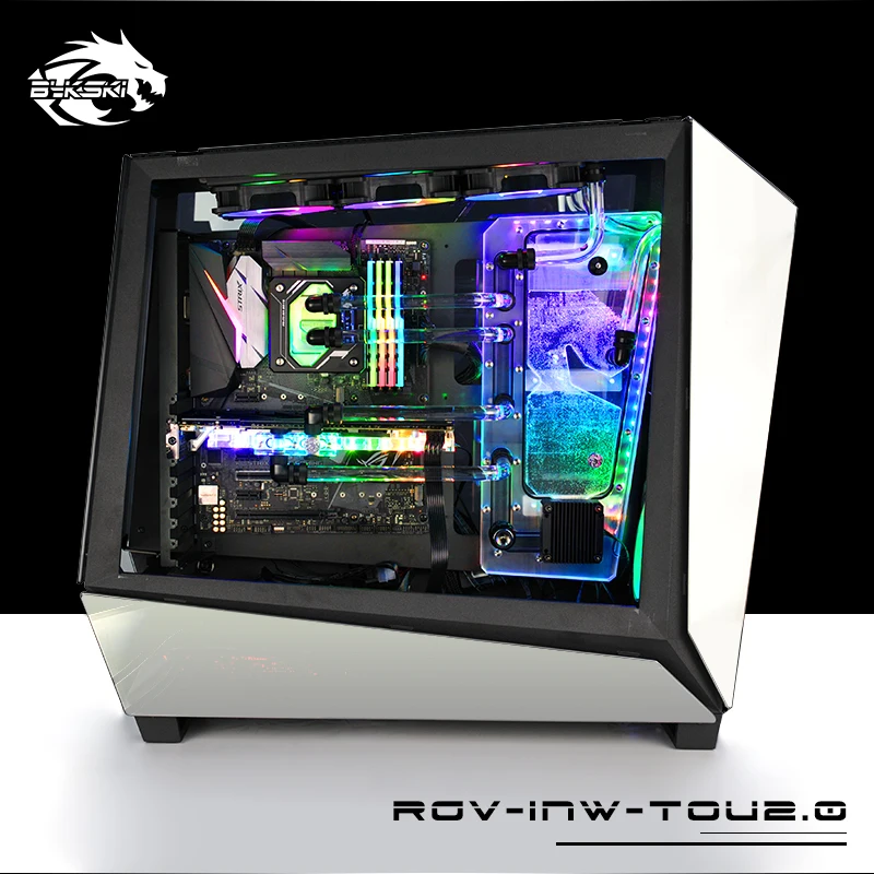 BYKSKI Acrylic Board Water Channel Solution kit use for IN WIN TOU2.0 case / Kit for CPU and GPU Block / Instead reservoir