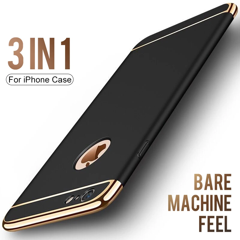 

3 in 1 Luxury Hard PC Case For iPhone 6s 6 s 7 8 Plus X Phone Back Cover For iPhone X 8 7 6 6s Plus XR XS Max Case Cover 360