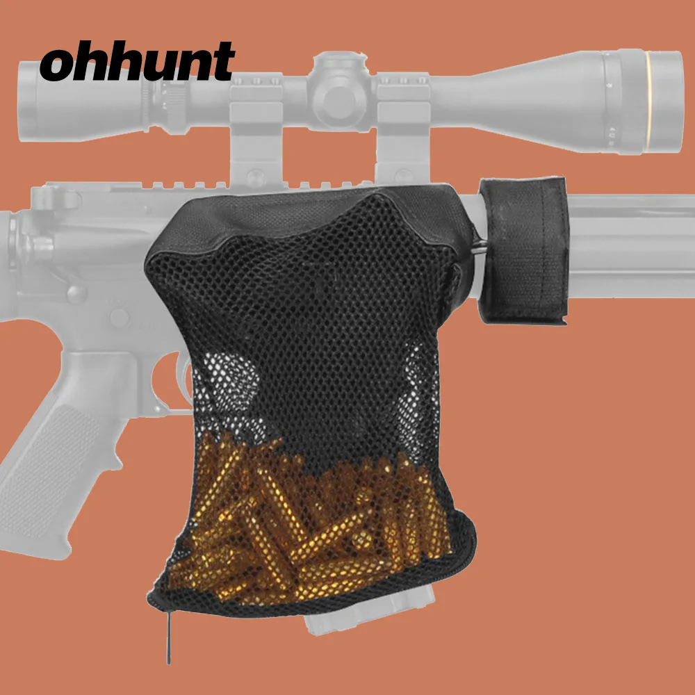 Ohhunt Тактический AR 15 патронов латунный корпус Catcher застежка на молнии быстро разгрузить Охотничьи аксессуары нейлоновая сетка черный