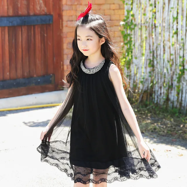 girls black summer dress