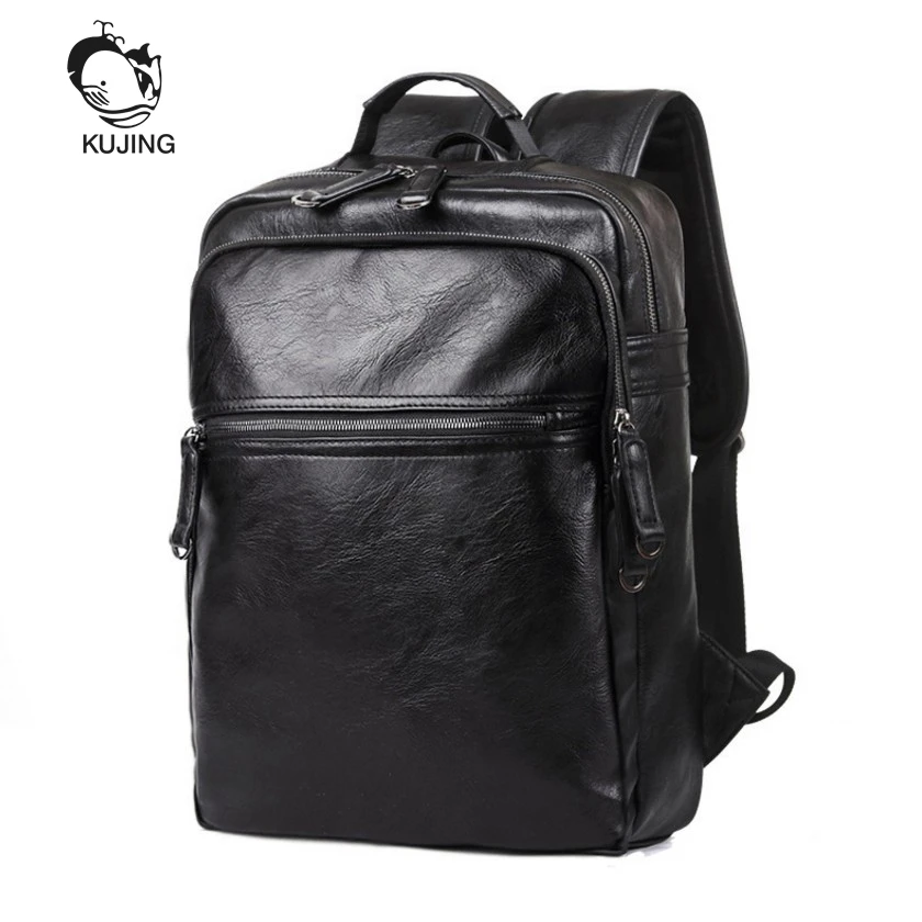 

KUJING Men Backpack Luxury PU High-capacity Student Bag High-quality Men Travel Casual Backpack Hot Multi-purpose Youth Backpack