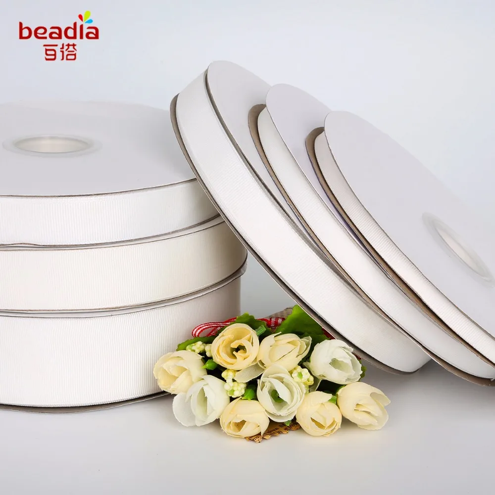 100Yards/Roll 7-38mm White Grosgrain Ribbon gift wrap decoration Christmas ribbons DIY Rose Bow & Sewing Accessories