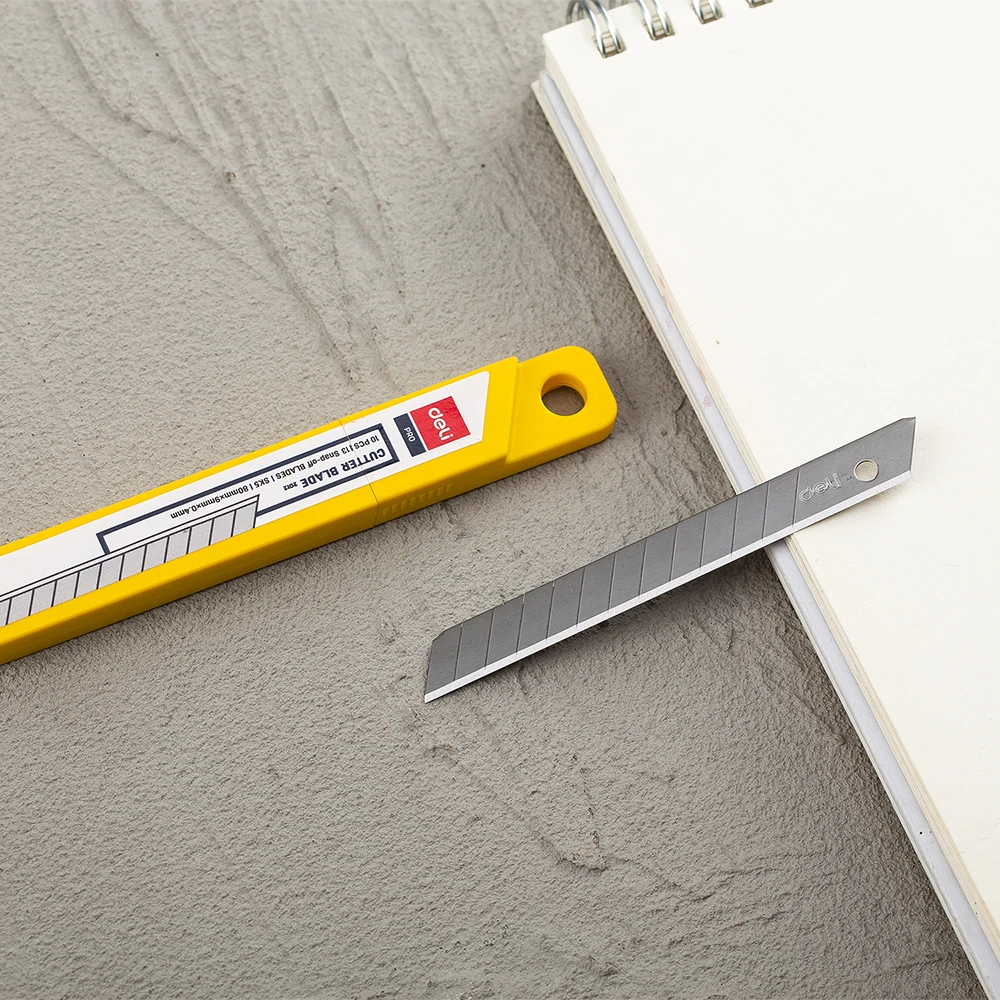 DELI E2012 режущий нож 10 шт. в упаковке SK5 металлический отщелкивающийся нож для резки маленький размер острый