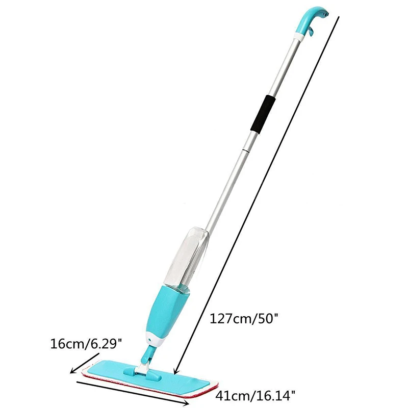 Household Water Spray Flat Mop 360 Spin Head Mop And Red Cleaning Cloth Mop Dry Home Cleaning Tools Mayitr