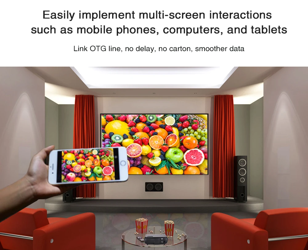 Светодиодный проектор Poner Saund M2 Wi Fi 6500 лм 1280*800 FULL HD 4K 2K Android 6 0 Bluetooth поддержка USB VGA HDMI